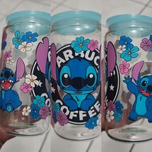 Glass 16oz Stitch libby cup coffee tea